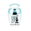 Light blue aluminum mini keepsake urn for pet ashes with cowboy design and quote - 65x45mm / Sky Blue