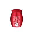 Rote Aluminium Tierurne mit E-Gitarren- und Notengravur für Gedenken - Gitarren Muster / 30x40mm / Rot