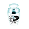 Small light blue memorial cremation urn with motorcycle helmet design 65x45mm jar - Sky Blue Jar 65x45mm