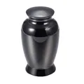 Elegant small 70x45mm black metallic cremation urn for human or pet memorial ashes. - 70x45mm / Black