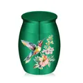 Elegant small green aluminum hummingbird memorial urn for pet ashes storage jar - 30x40mm / Green