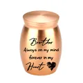 Mini rose gold aluminum cremation urn for brother memorial with heart print engraving - 30x40mm / Rose Gold