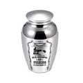 Silver 45x65mm stainless steel cremation urn for ashes with grandpa fishing engraving - 65x45mm / Silver