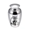 Personalized fishing themed cremation urn with 'Greatest Catch' engraving - 65x45mm / Silver