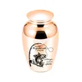 Rose gold cremation urn featuring fishing theme engraving 'greatest catch of my life' - 65x45mm / Rose Gold