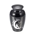Large black aluminum cremation urn with Gone Fishing in Heaven engraving - 65x45mm / Black
