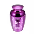 Small purple keepsake urn for ashes with fishing design in loving memory of grandpa - 65x45mm / Purple