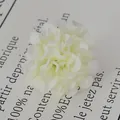 Vintage cream white artificial silk chrysanthemum flower head for DIY decoration - White