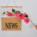 Artificial magenta bougainvillea branch for elegant wedding and home floral decor. - 24 Flower Heads / Rose Red
