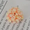 Vintage peach silk chrysanthemum flower head for DIY wedding bouquets and home decor - Light Orange