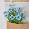 Leuchtend blaue künstliche Eukalyptusblumen mit 7 Gabeln für die Heimdekoration im Freien - 7 Gabeln / Blau