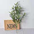 Realistic artificial olive branch with dark fruits for home and wedding decoration - 11-Fork Olive Branch