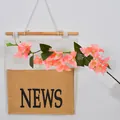 Artificial pink bougainvillea silk flower branch for wedding and home interior decoration - 24 Flower Heads / Pink