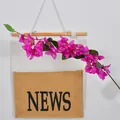 Realistic magenta artificial bougainvillea flower branch for home and wedding decor - 24 Flower Heads / Purple
