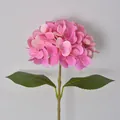 Einzelner Stiel einer realistischen künstlichen rosa Hortensie für Heim und Hochzeit - 2-Blatt-Stil / Dunkelrosa