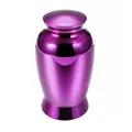 Small elegant purple metallic cremation urn for memorializing human or pet ashes - 70x45mm / Purple