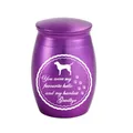 Urna funeraria violeta de aluminio para mascotas con grabado conmemorativo de perro - 40x30mm / Púrpura