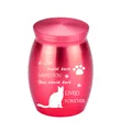 Small red metallic cat pet urn for ashes with commemorative engraving for memorial gift - 30x40mm / Red