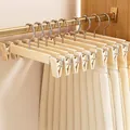 Premium khaki non-slip pants hangers with adjustable metal clips for skirts and trousers - Thickened / Khaki