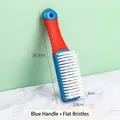 Multipurpose soft bristle shoe cleaning brush with ergonomic blue and red handle - Blue Handle Flat Bristle (Thickened) / Blue