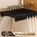 High-quality non-slip black pants hangers with strong clips for organizing skirts and trousers - Thickened / Midnight Black