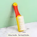 Durable shoe brush with yellow handle and soft white bristles for home cleaning - Yellow Handle Flat Bristle (Thickened) / Yellow