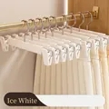Creamy white non-marking pants hangers with clips for skirts and trousers - Thickened / Ice White