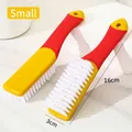 Small multi-functional shoe cleaning brush with soft bristles, red and yellow design - Yellow Flat Bristle (Small) / S / Yellow