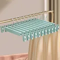 Non-slip blue trousers hangers with adjustable clips for traceless drying, 29.5cm width - Thickened / Nordic Blue