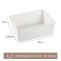 White single compartment plastic underwear storage box for bra organization, 31x23.5x11cm - Bra Storage Box (No Lid) / Single Compartment / White