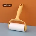 Yellow handheld tear-off lint roller for clothes and pet hair removal - Lint Roller Set / 20 Sheets / Yellow