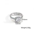 Bague argentée inspirée du serpent avec un oxyde de zirconium taille coussin chic - 5# / Style Carré Argenté (BAR262-ST)