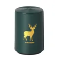 Elegant green automatic press-down beer bottle opener featuring a golden deer graphic - Deer Pattern / Dark Green