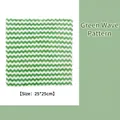 Green wave pattern kitchen cleaning cloth made of highly absorbent coral fleece material - Large (25*25cm) / Green