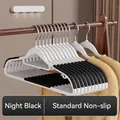 Premium non-slip seamless clothes hangers in midnight black for organized home wardrobes - 5 Pieces / Midnight Black