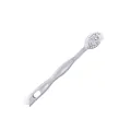 Professional double-headed shoe cleaning brush with long grey handle and hanging hole - Gray
