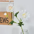 White artificial 3-head dahlia flower stem for elegant wedding and home decoration - White
