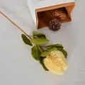 Single stem vintage artificial Banksia flower for autumn home decor ornament - Autumn Cream White