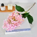Elegant pink artificial hydrangea stem for farmhouse style home decor arrangement - Single Stem (Tower Hydrangea) / Pink