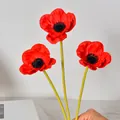 Amapola artificial de PU roja vibrante para decoración de interiores moderna - Rojo