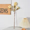 Elegant cream white 3-forked artificial Skimmia berry branch for rustic home vase decor - 3-Prong Single Branch / Cream