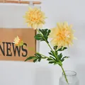 Elegant yellow 3-head artificial dahlia flower spray for wedding and home decor - Yellow