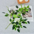 Realistische kunstmatige groene ficus banyan tak voor huis en landschap decor - Geheel Groene Stijl / Smaragdgroen