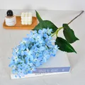 Realistic blue artificial hydrangea stem for elegant home floral arrangement decoration - Single Stem (Tower Hydrangea) / Light Blue
