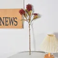 Single stem of realistic red faux Skimmia berry plant for elegant home decoration - 3-Prong Single Branch / Autumn Red