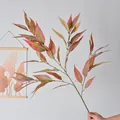 Realistic artificial eucalyptus branch with 5-head pink and green gradient leaves - Gray-Red Eucalyptus Leaves