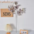 Long artificial eucalyptus branch with berries and dusty purple leaves for home decor - Grey Purple