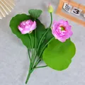 Wunderschöner künstlicher 7-köpfiger rosa Lotusstrauß für die Innendekoration zu Hause - Lila