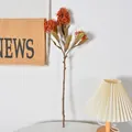 Lifelike 3-stem artificial skimmia berry branch in orange for home decor - 3-Prong Single Branch / Autumn Orange