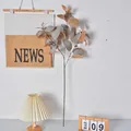 Tall artificial eucalyptus branch with orange-tinted leaves and berries for home decor - Autumn Coffee